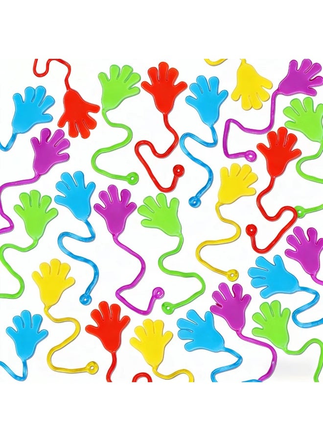 50 Pcs Sticky Hands for Kids, Stretchy Slap Palms Fidget Toy Set,Elastic Bendy Novelty Toys,Classroom Rewards Prizes & Class Exchange Gifts,Perfect for Party Favors & Goodie Bag Fillers - Image 1